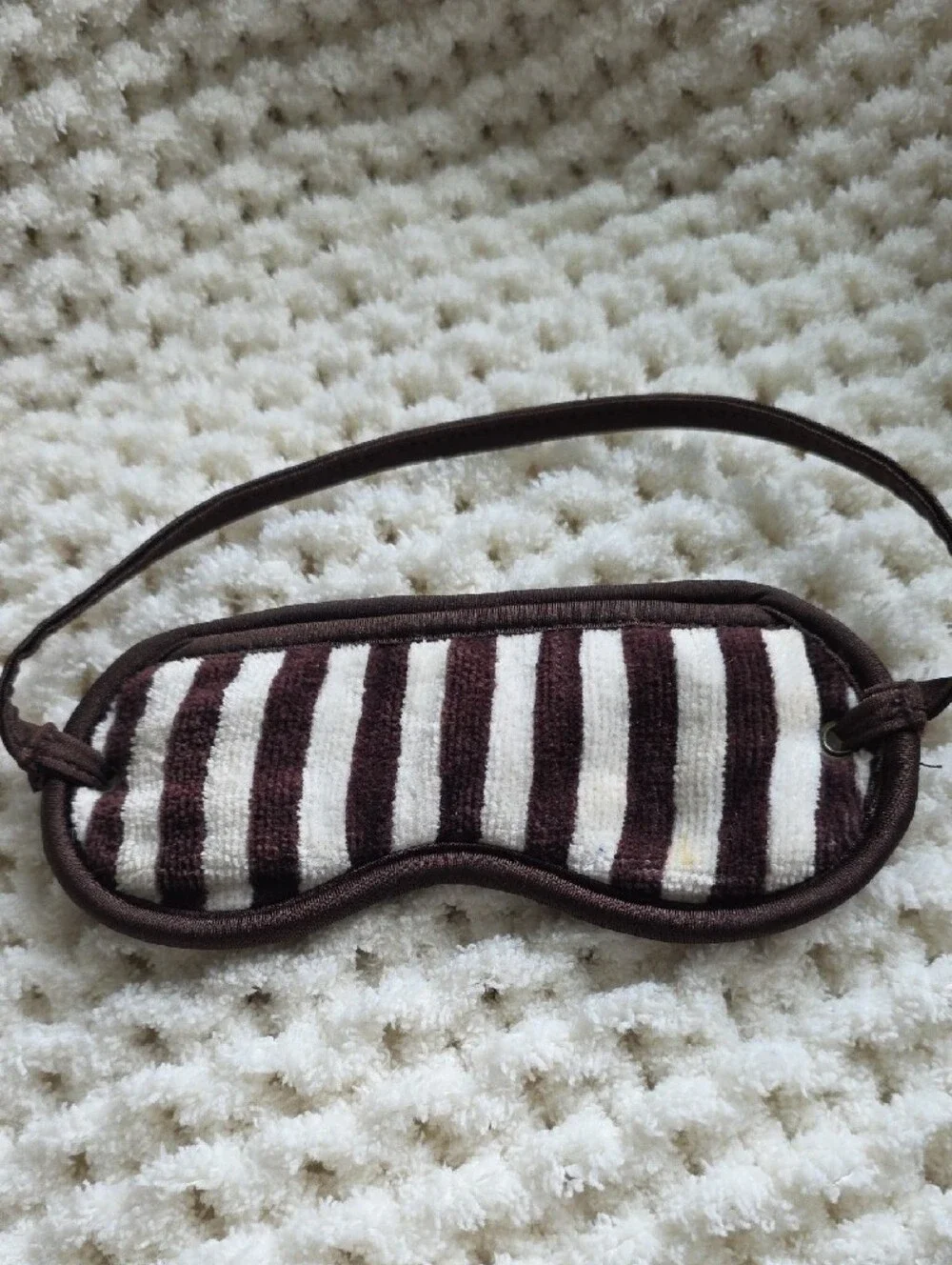 Henri Bendel Iconic Striped Brown & Cream Sleep Mask